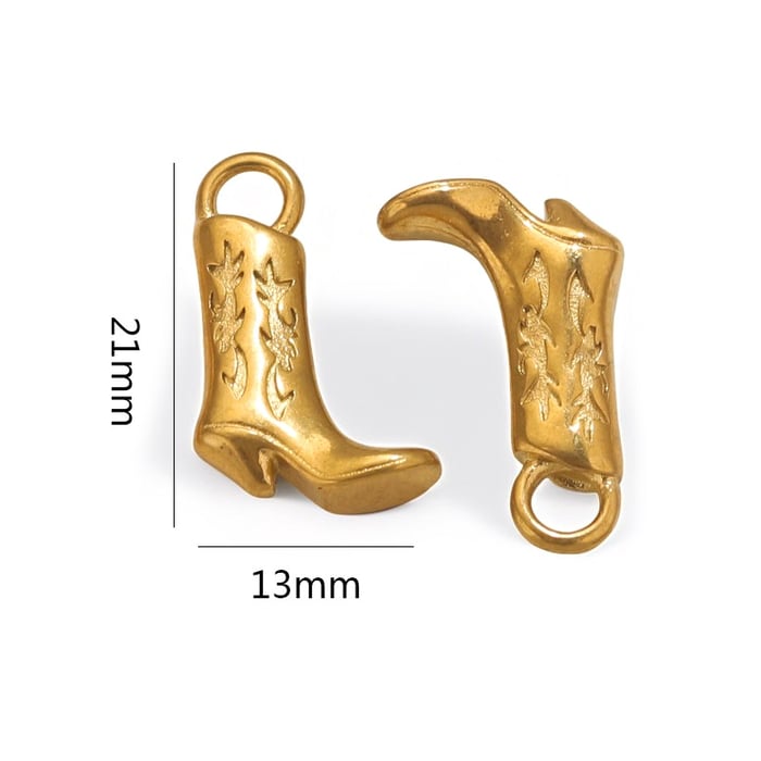 1 Piece Simple Retro Style Boot Shape Stainless Steel  Gold Color Women's Pendant 